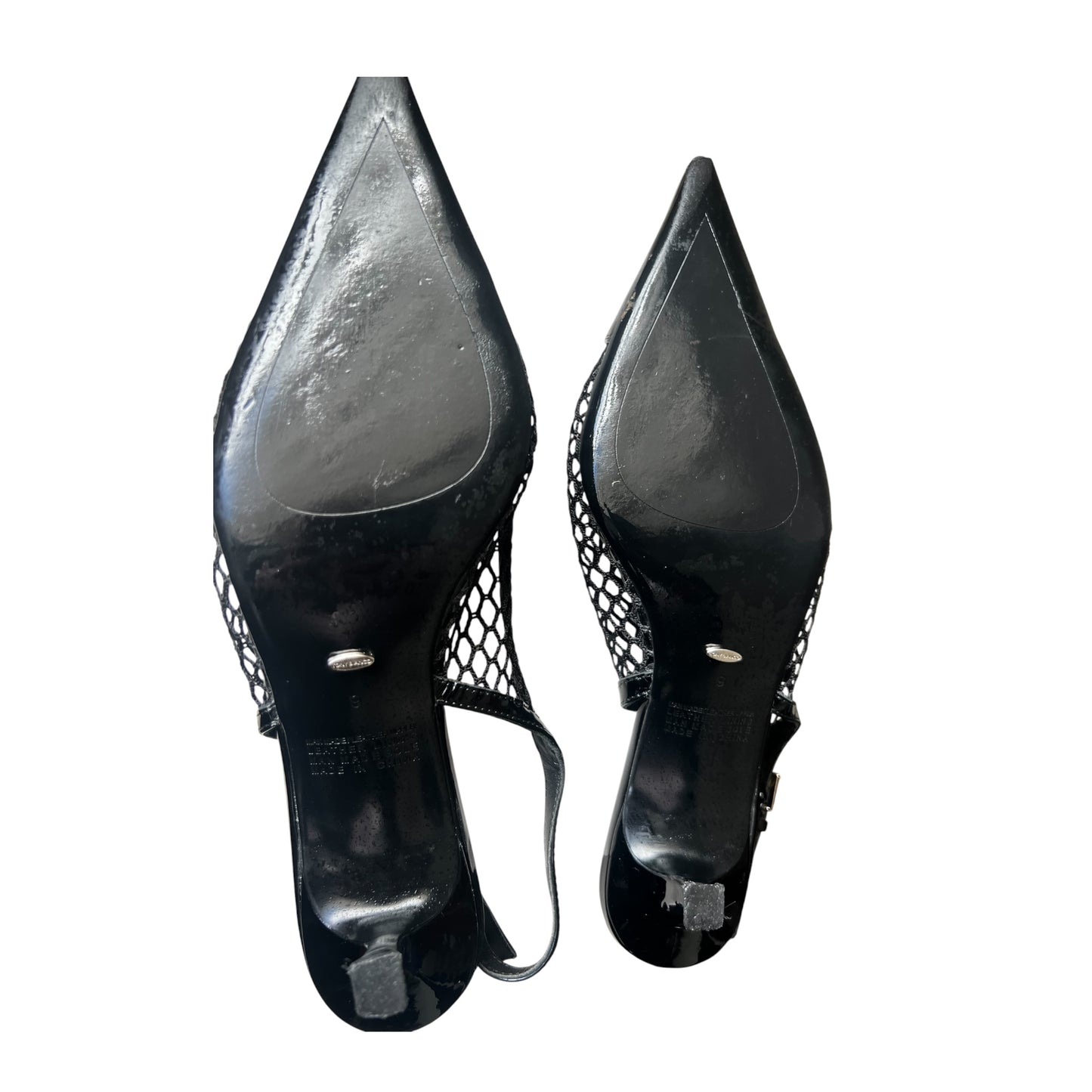 Tony Bianco Black Mesh Slingback Heels
