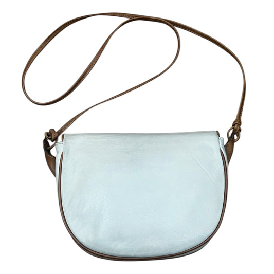 Celine Vintage white/tan leather crossbody bag
