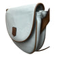 Celine Vintage white/tan leather crossbody bag