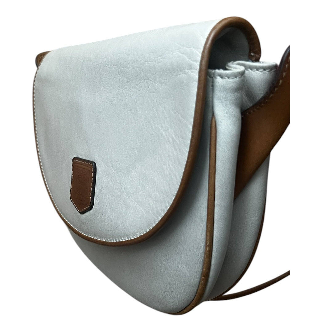 Celine Vintage white/tan leather crossbody bag