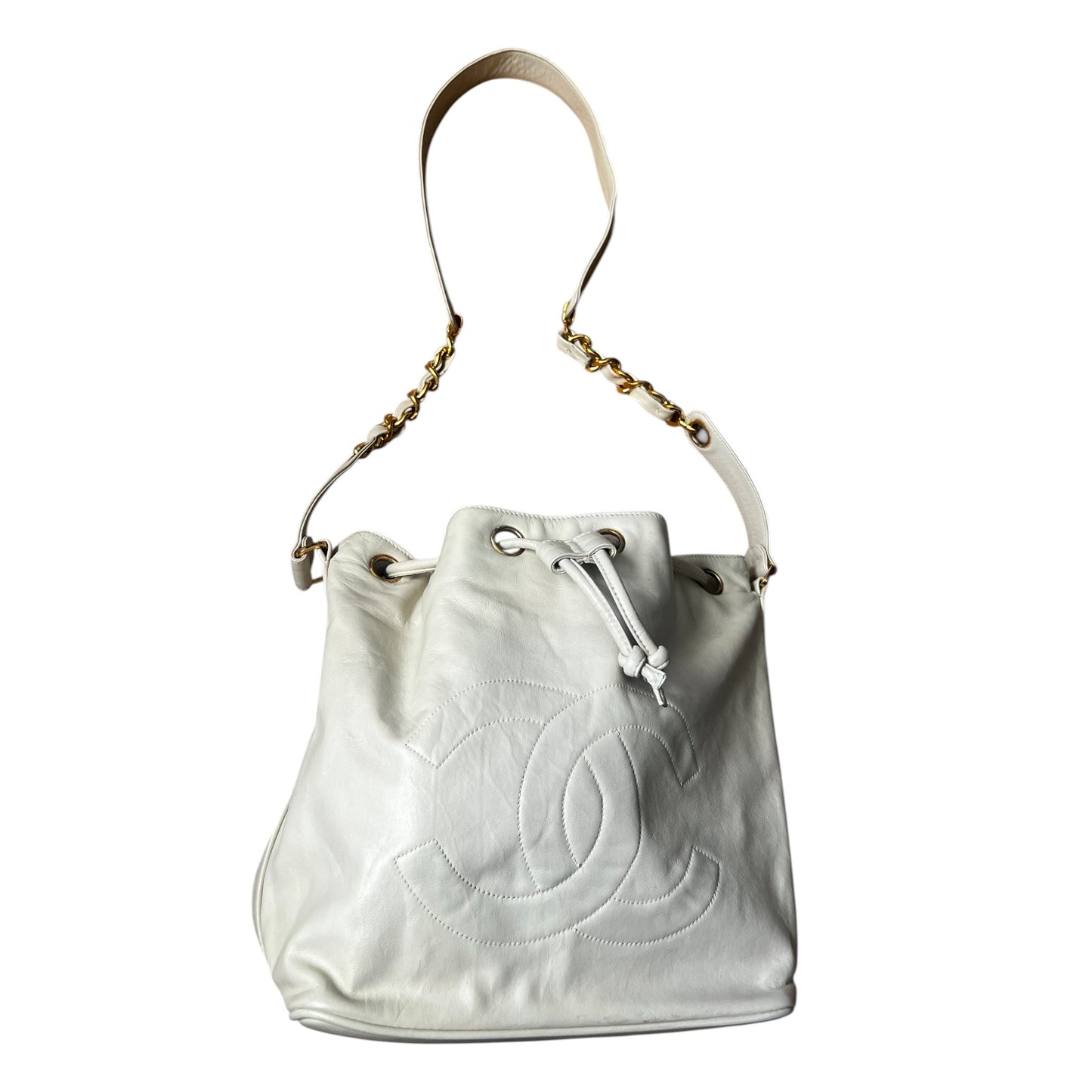 Chanel Vintage Drawstring Bucket Shoulder Bag