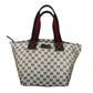 GUCCI GG Canvas Tote with Sherry Line Web Straps