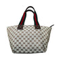 GUCCI GG Canvas Tote with Sherry Line Web Straps