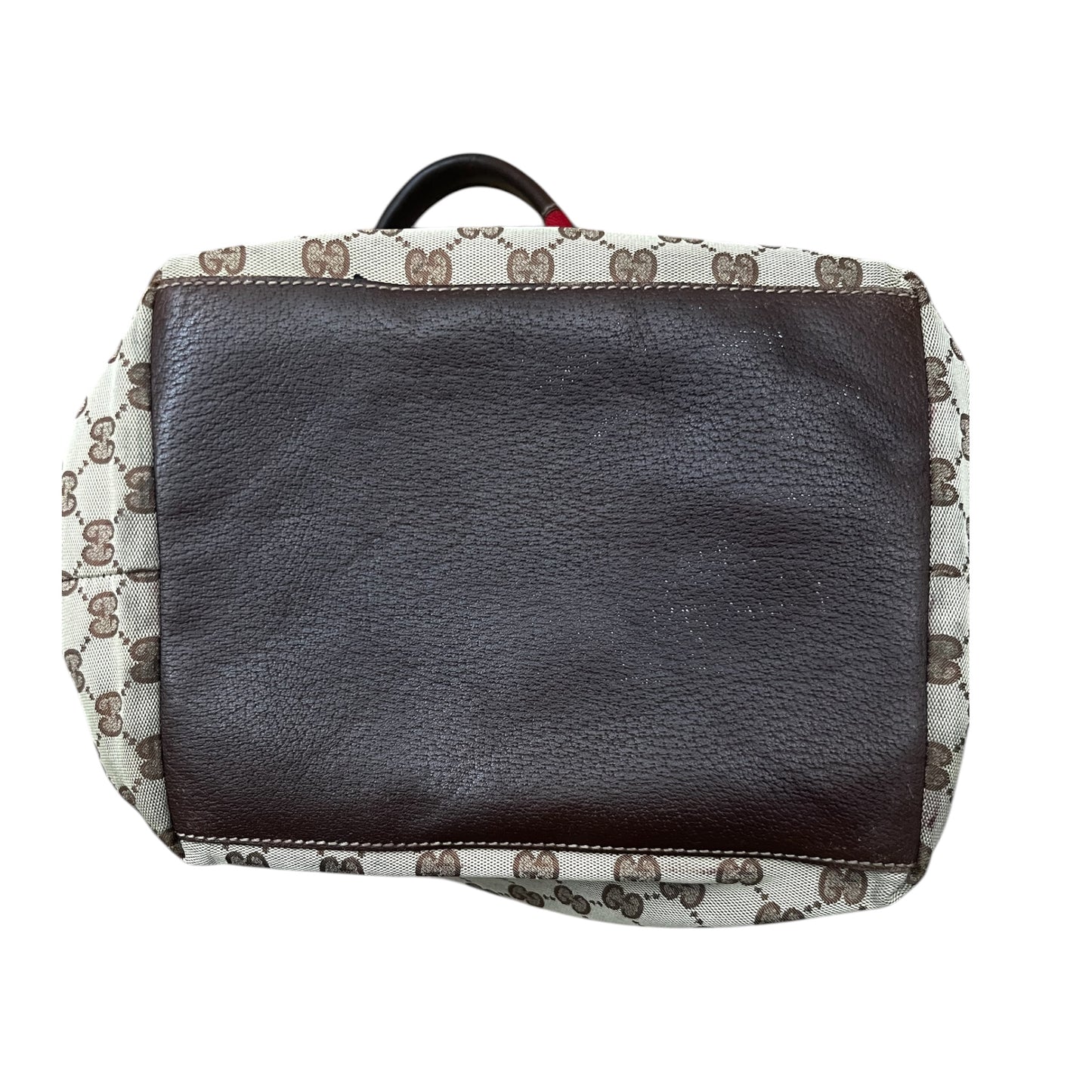 GUCCI GG Canvas Tote with Sherry Line Web Straps