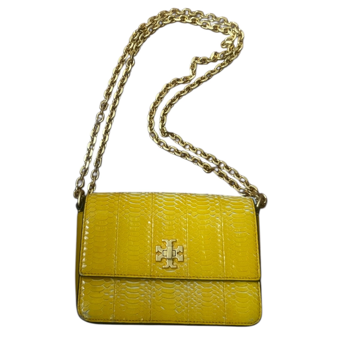 Tory Burch Python Embossed Leather Double Chain Shoulder Bag