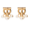 Ferragamo Logo Shaped Embellished Stud Earrings