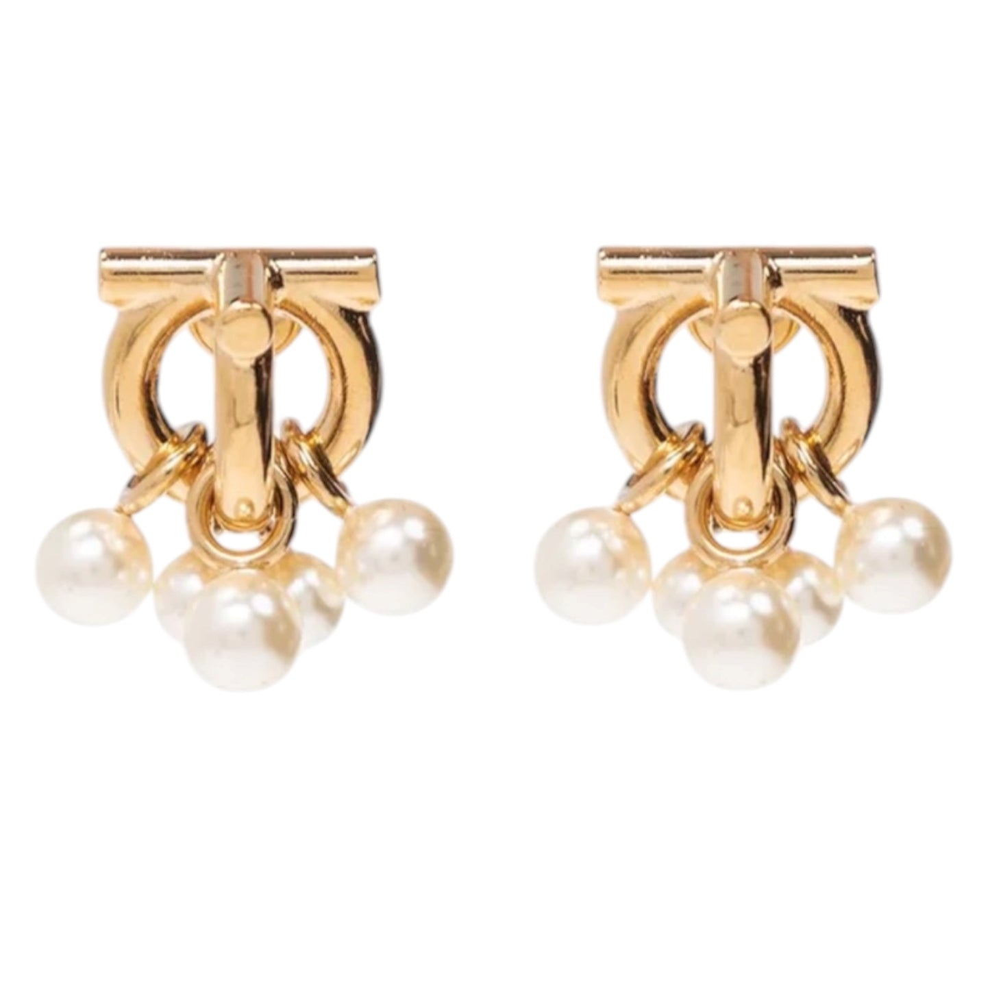 Ferragamo Logo Shaped Embellished Stud Earrings