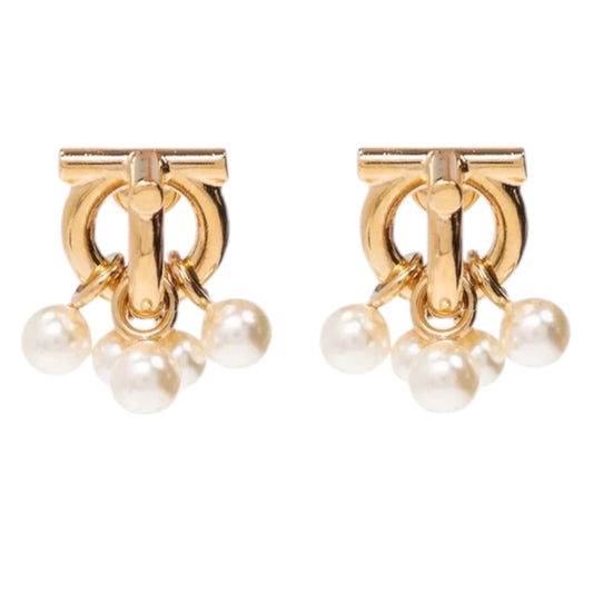 Ferragamo Logo Shaped Embellished Stud Earrings