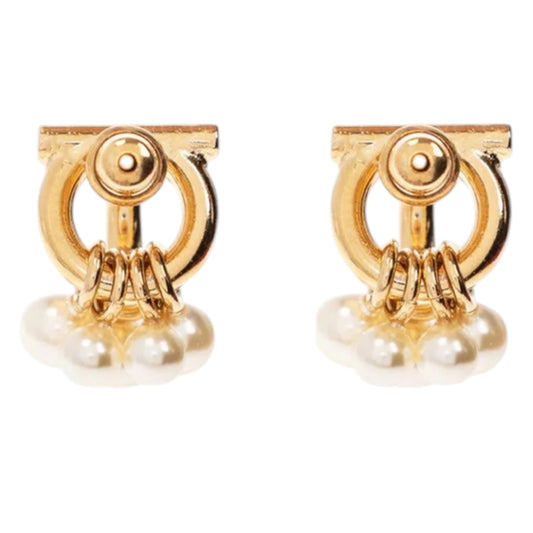 Ferragamo Logo Shaped Embellished Stud Earrings