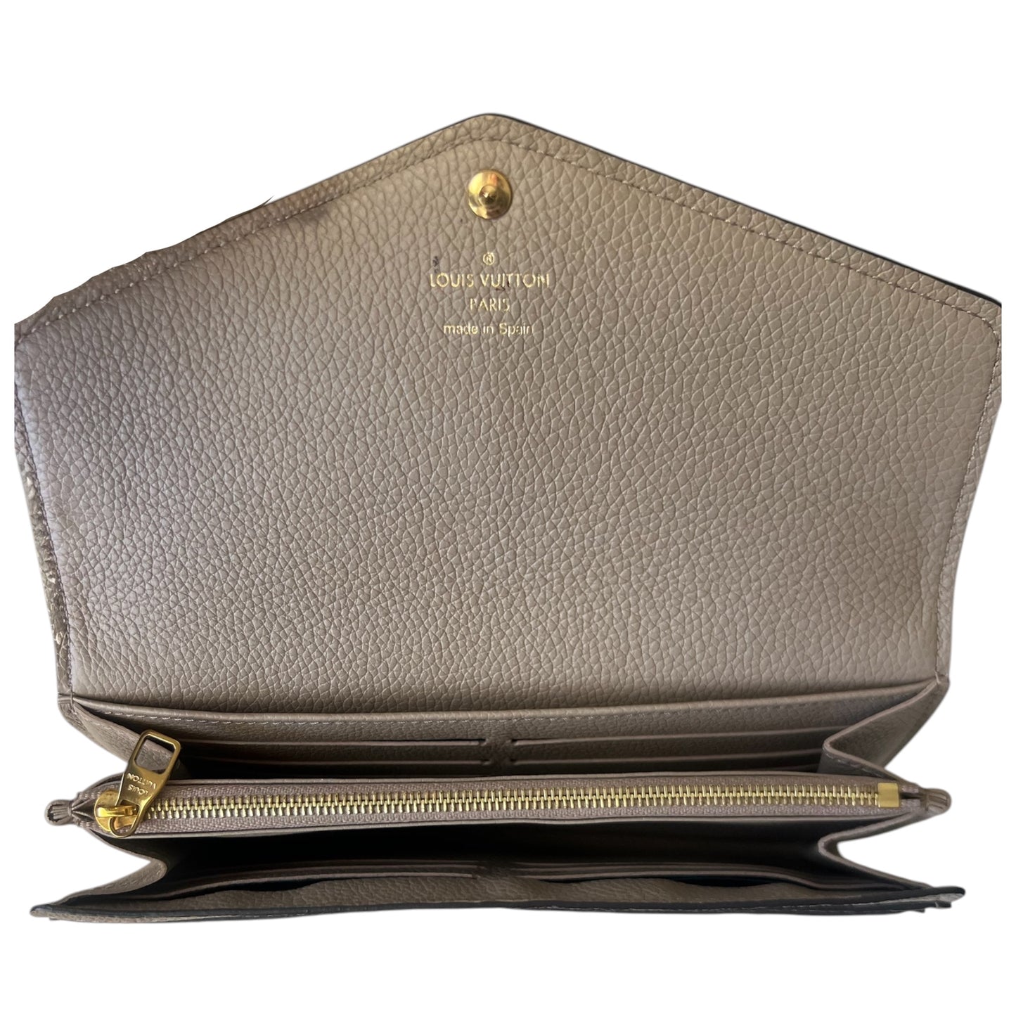 Louise Vuitton Empreinte Leather "Sarah" Wallet - Beige