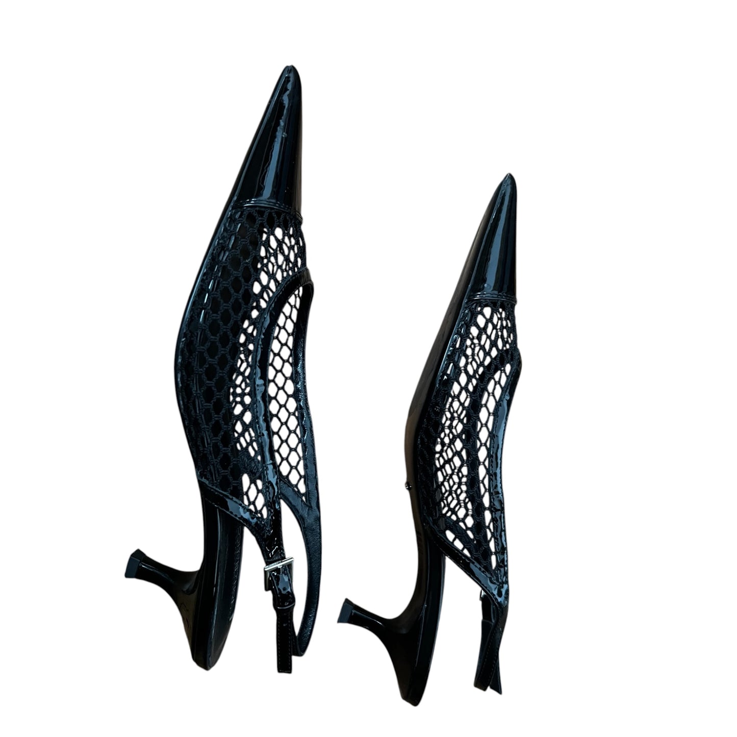 Tony Bianco Black Mesh Slingback Heels